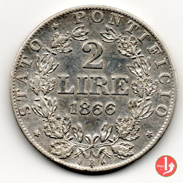 2 lire 1866 (Roma)