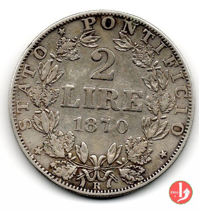 2 lire 1870 (Roma)