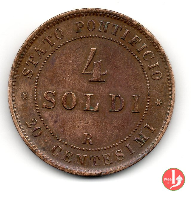 4 soldi o 20 centesimi 1867 (Roma)