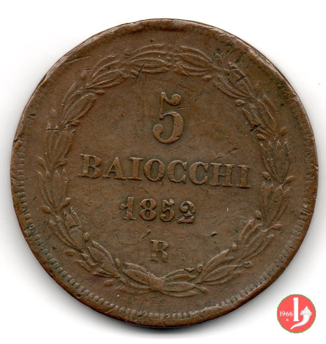 5 baiocchi 2° tipo 1852 (Roma)