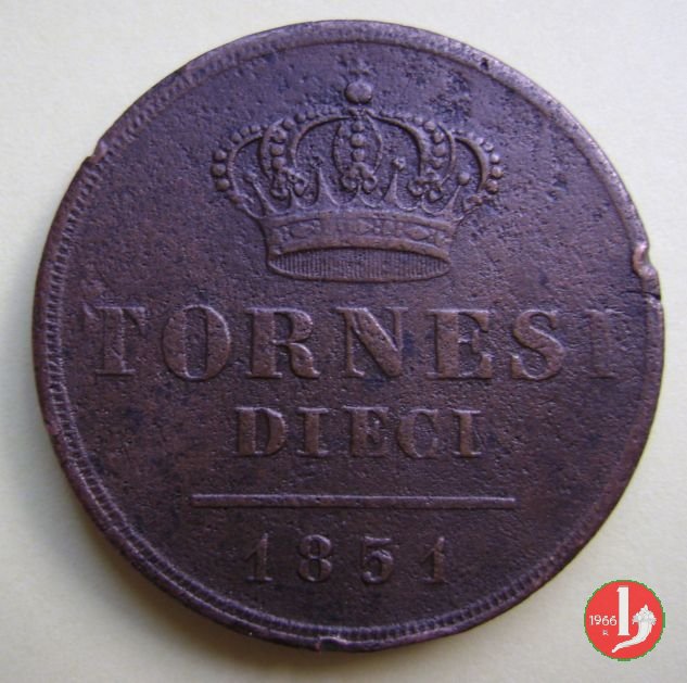 10 Tornesi 1851 (Napoli)