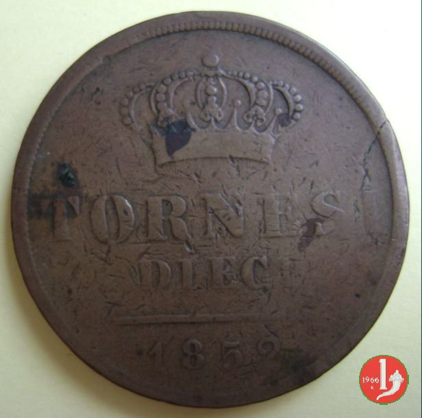 10 Tornesi 1852 (Napoli)