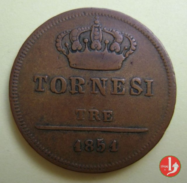 3 Tornesi 1851 (Napoli)