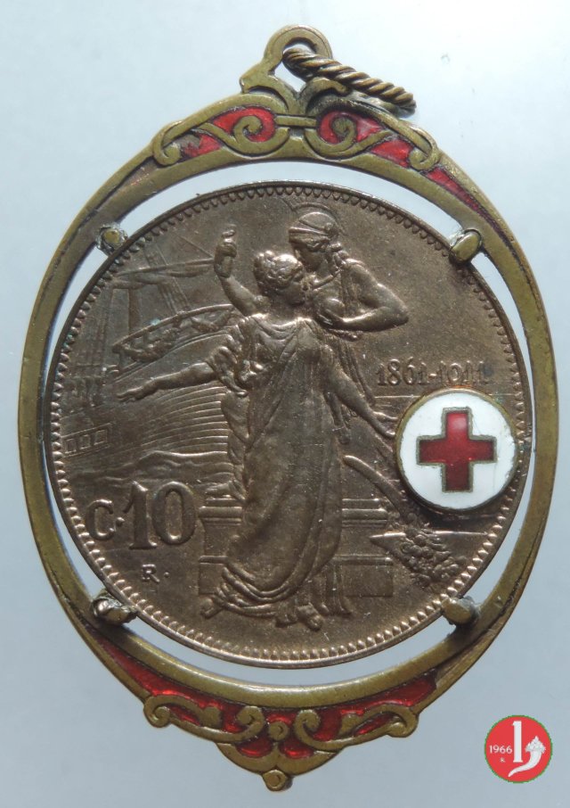 10 centesimi - Croce Rossa Italiana 1914 (Roma)