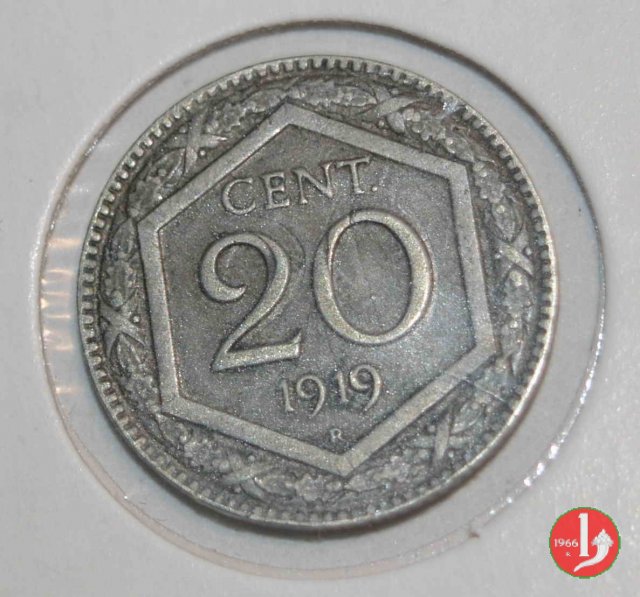 20 centesimi esagono 1919 (Roma)