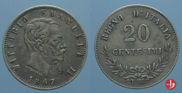 20 centesimi valore 1867 (Torino)