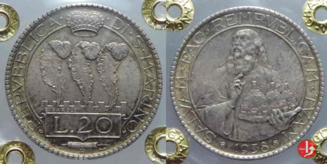 20 lire 1938 (Roma)