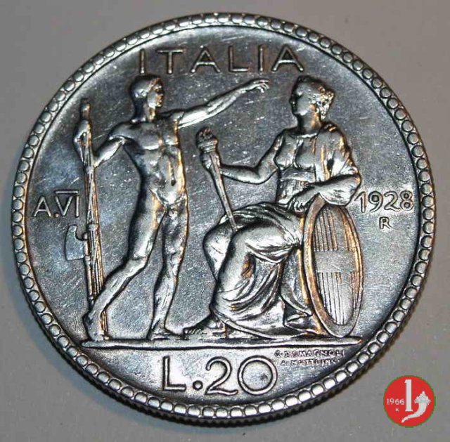 20 lire littore 1928 (Roma)