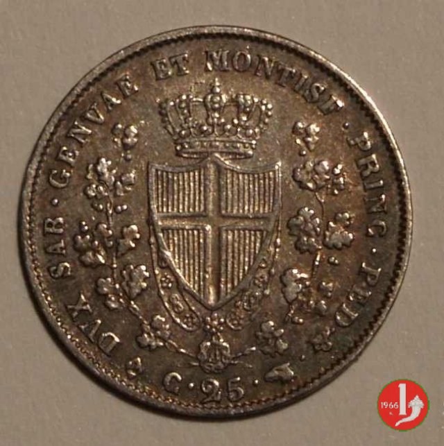 25 centesimi 1829 (Torino)