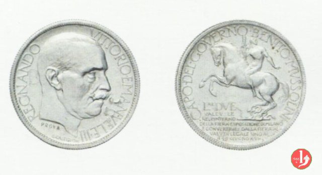 2 lire - esposizione di Milano del 1928 1928 (Johnson)