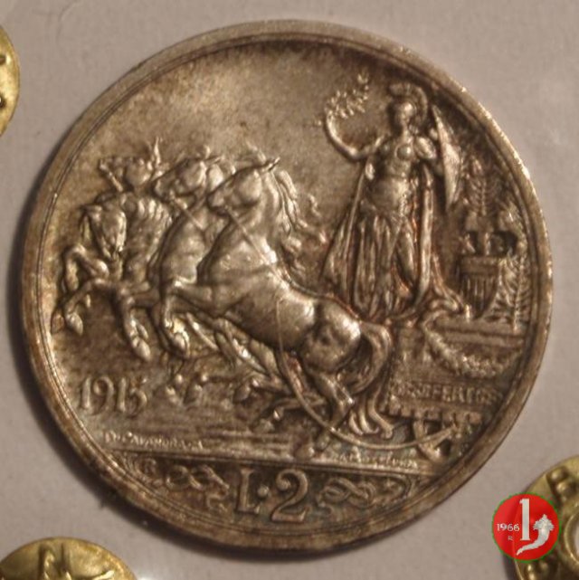 2 lire quadriga briosa 1915 (Roma)