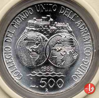 500 lire Mondo unito dell'Adriatico 1985 (Roma)