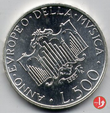 500 lire anno europeo della Musica 1985 (Roma)