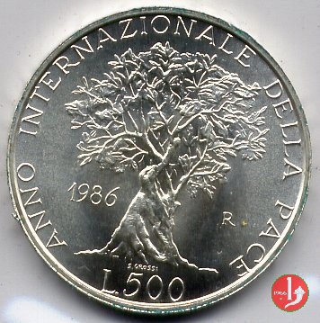 500 lire anno internazionale della Pace 1986 (Roma)