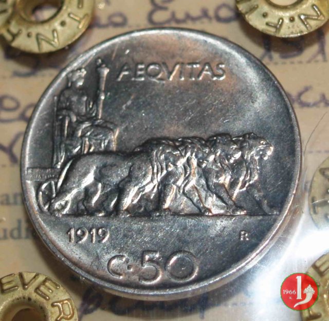 50 centesimi leoni 1919 (Roma)