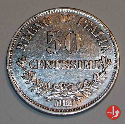 50 centesimi valore 1863 (Milano)