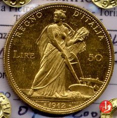 50 lire d'oro aratrice 1912 (Roma)