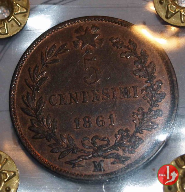 5 centesimi 1861 (Milano)