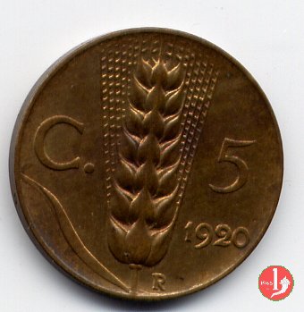 5 centesimi spiga 1920 (Roma)