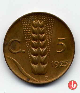 5 centesimi spiga 1925 (Roma)