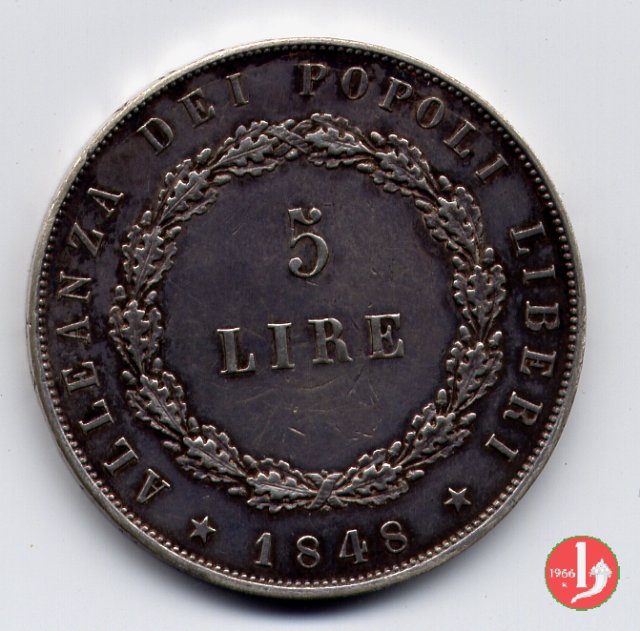 5 lire 11 agosto 1848 1848 (Venezia)