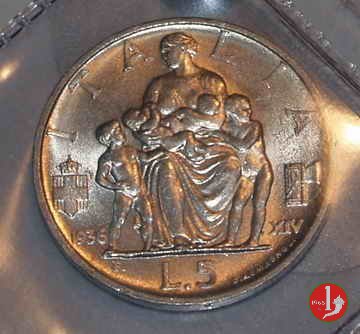 5 lire famiglia 1936 (Roma)