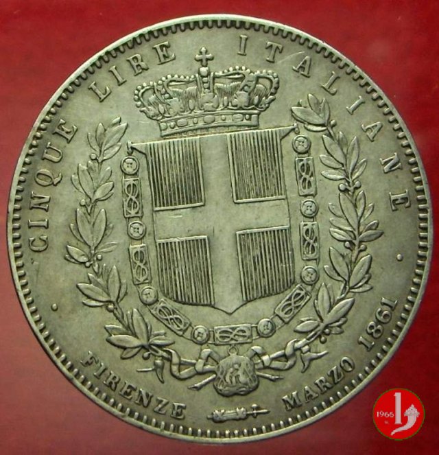 5 lire italiane 1861 (Firenze)