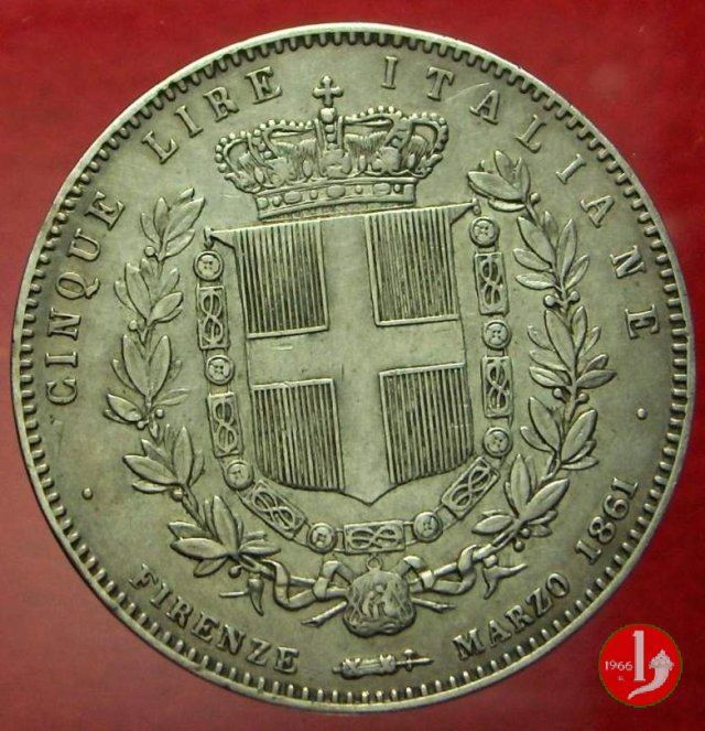 5 lire italiane 1861 (Firenze)