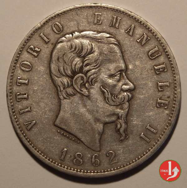 5 lire o scudo 1862 (Torino)