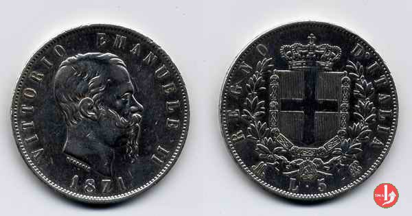 5 lire o scudo 1871 (Milano)