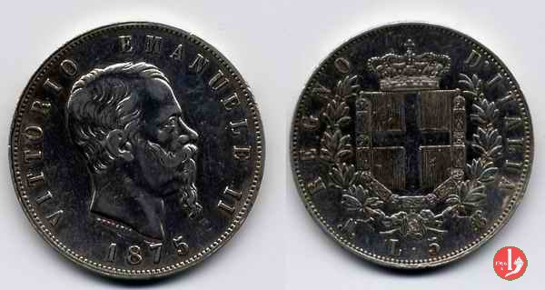 5 lire o scudo 1875 (Milano)