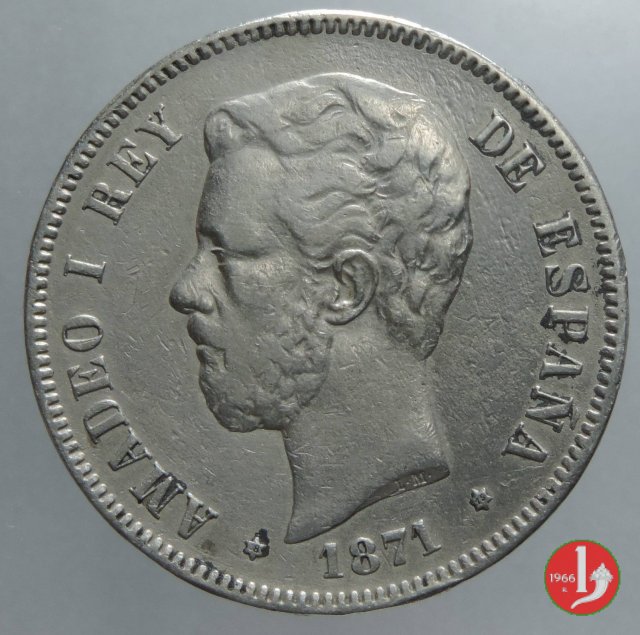 5 pesetas 1871 (Madrid)