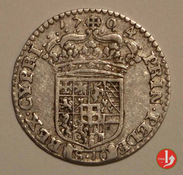 Mezza lira II tipo 1704 (Torino)