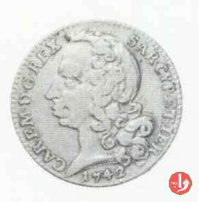 Mezza lira II tipo 1742 (Torino)