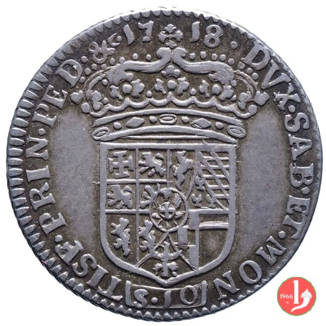 Mezza lira 1718 (Torino)