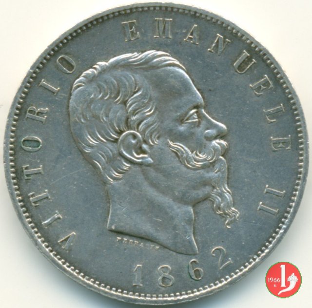 5 lire o scudo 1862 (Torino)