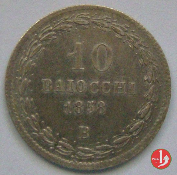 10 baiocchi (Giulio o Paolo) 1858 (Bologna)