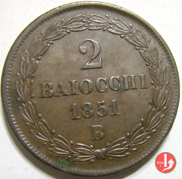 2 baiocchi 2° tipo 1851 (Bologna)