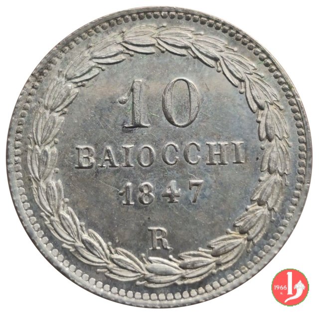 10 baiocchi (Giulio o Paolo) 1847 (Roma)