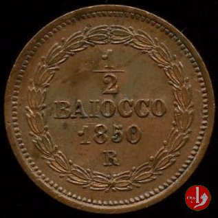 1/2 baiocco scudo a targa 1850 (Roma)