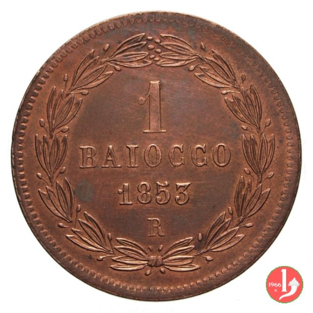 1 baiocco secondo periodo 1853 (Roma)