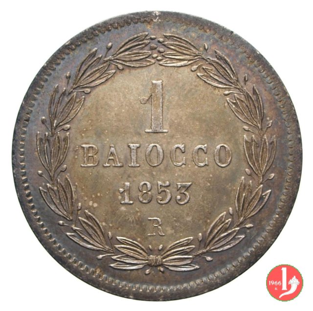 1 baiocco secondo periodo 1853 (Roma)