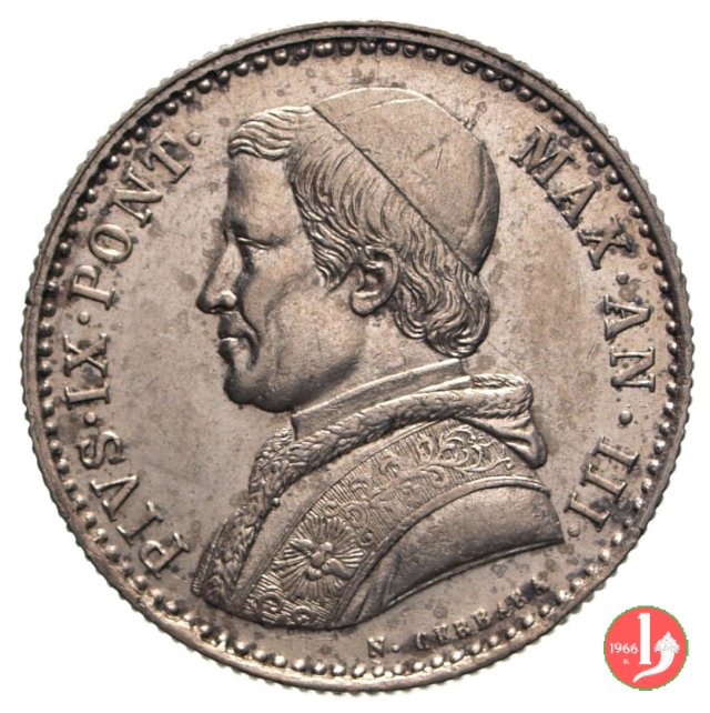 20 baiocchi (Doppio Giulio del 1° tipo) 1849 (Bologna)