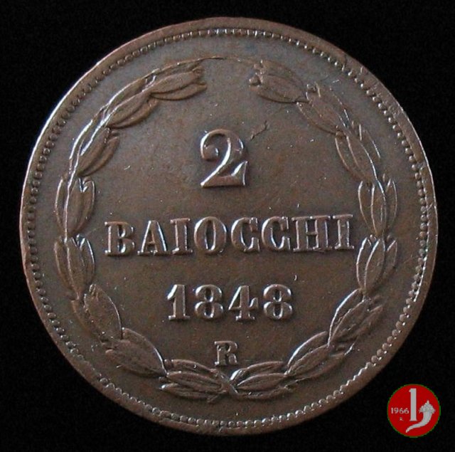 2 baiocchi 1° tipo 1848 (Roma)