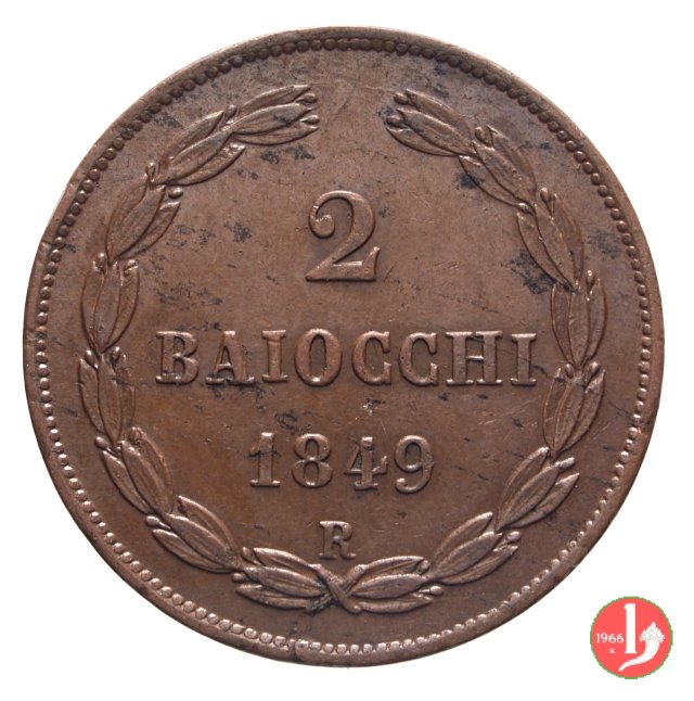 2 baiocchi 1° tipo 1849 (Roma)