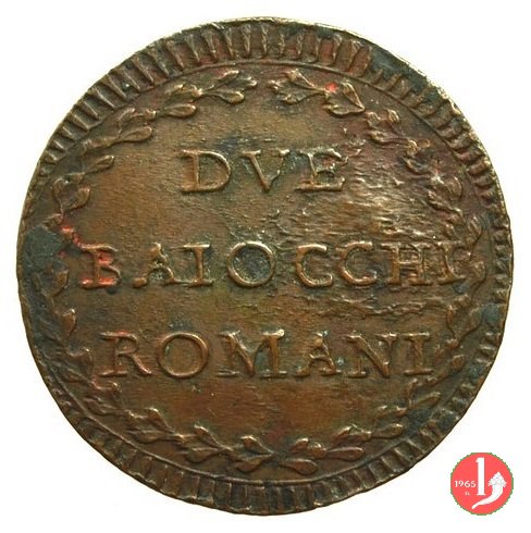 2 baiocchi del 2° tipo (A. XXIII) 1797 (Roma)