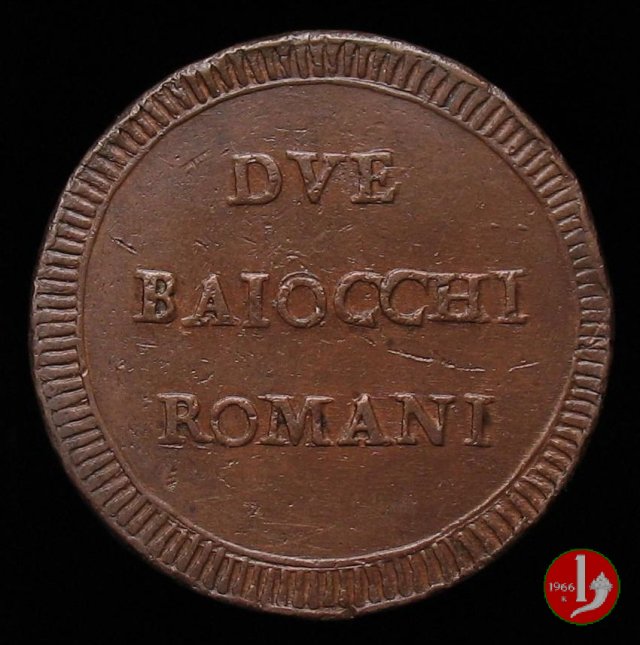 2 baiocchi del 2° tipo (A. XXIII) 1797 (Roma)