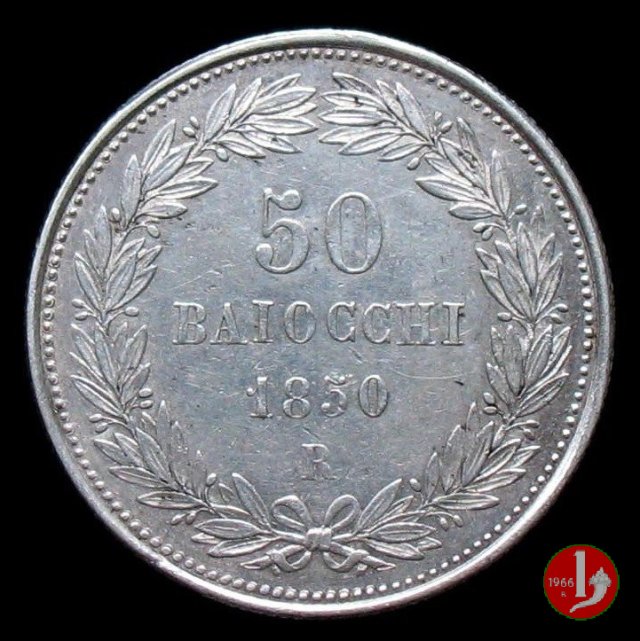 50 baiocchi (1/2 Scudo) 1850 (Roma)