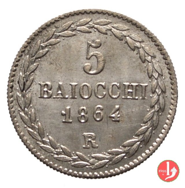 5 baiocchi (Grosso) 1864 (Roma)