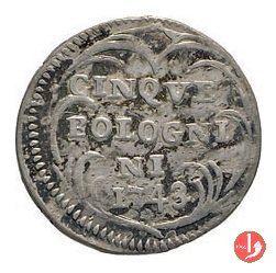 Carlino da 5 Bolognini 1743 (Bologna)
